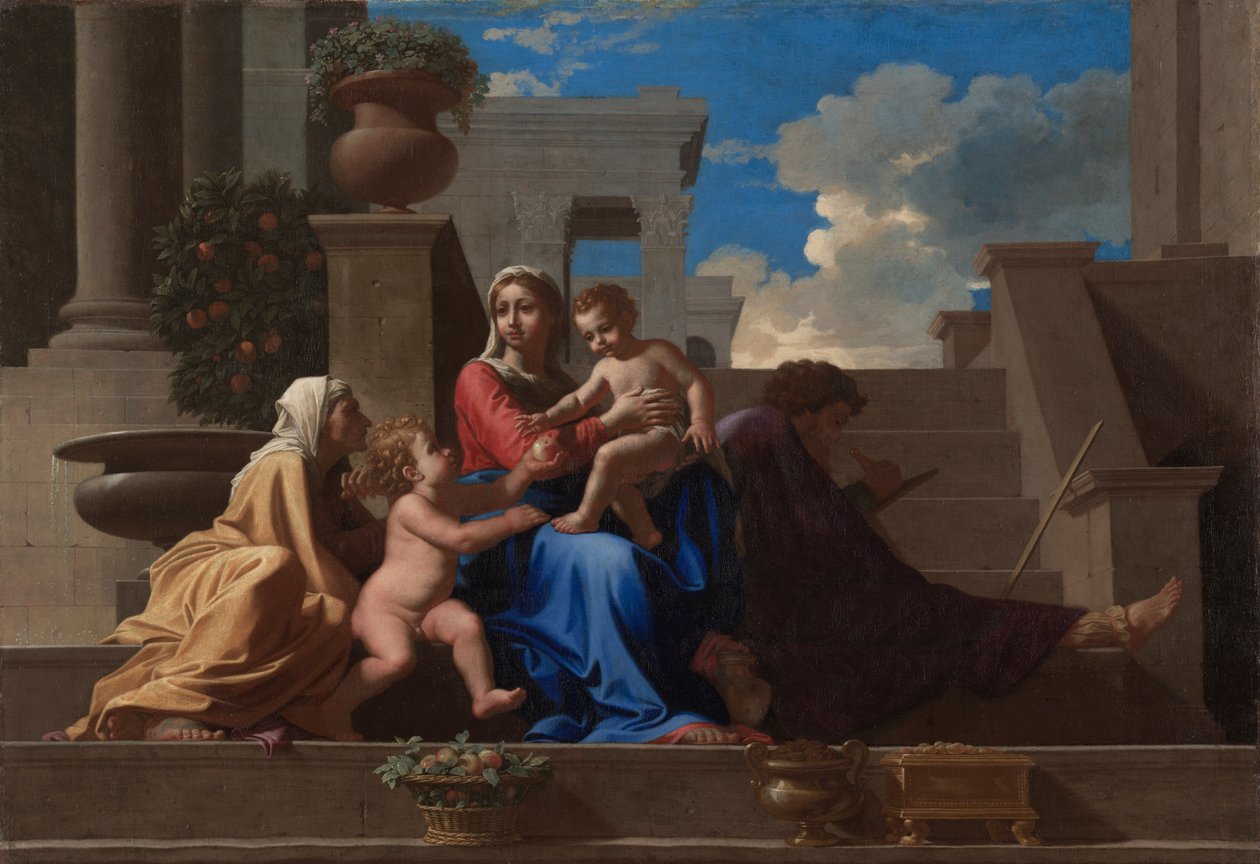 Święta Rodzina na Schodach autorstwa Nicolas Poussin