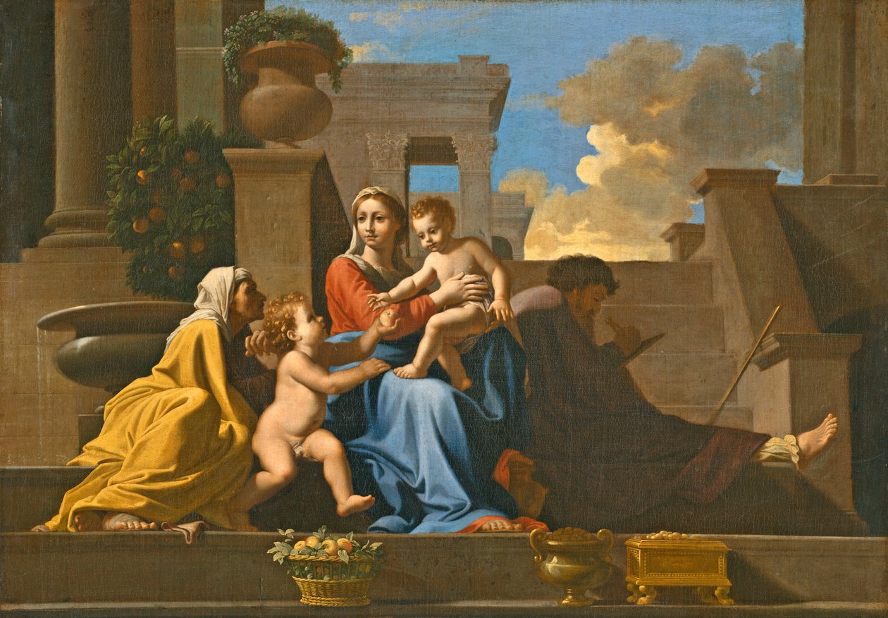 Święta Rodzina na Schodach, 1648 autorstwa Nicolas Poussin