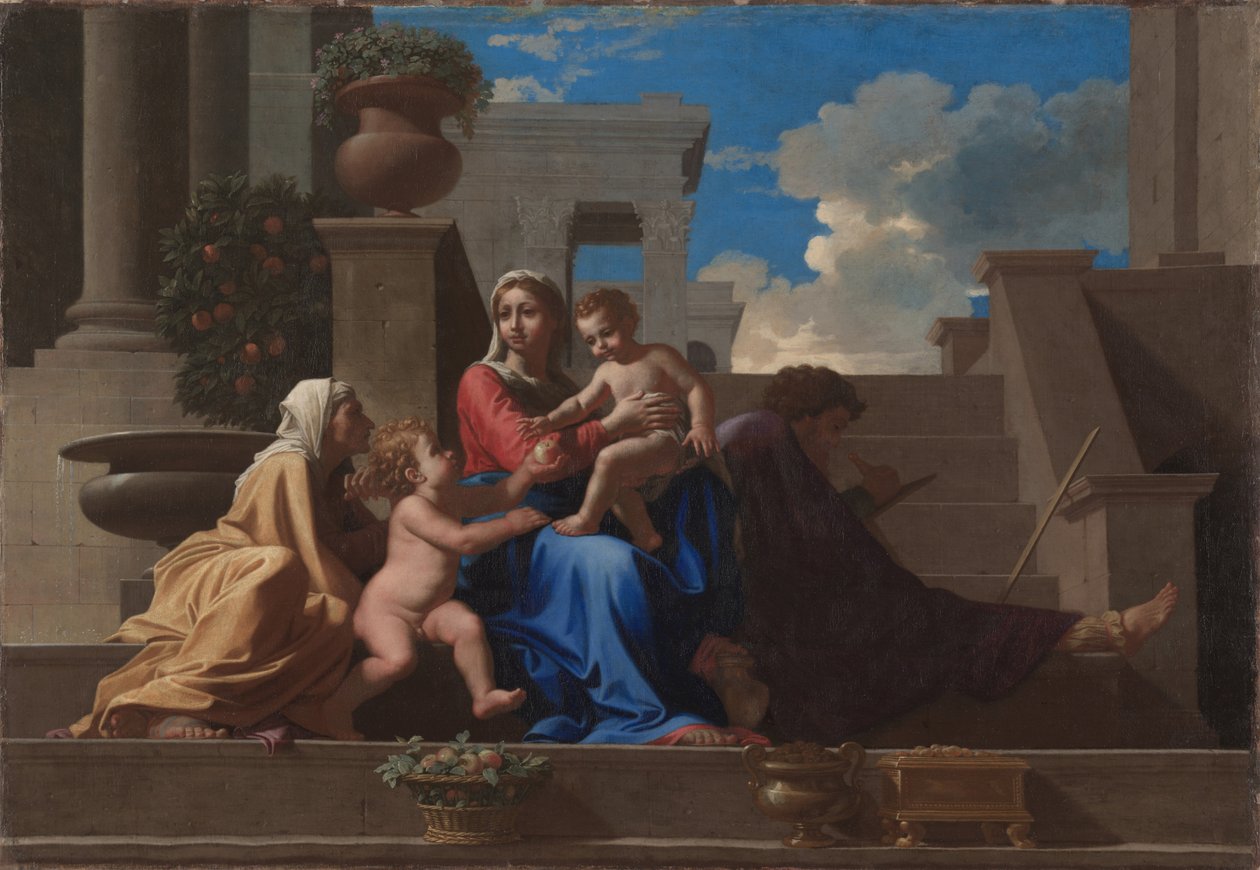 Święta Rodzina na Schodach, 1648 autorstwa Nicolas Poussin