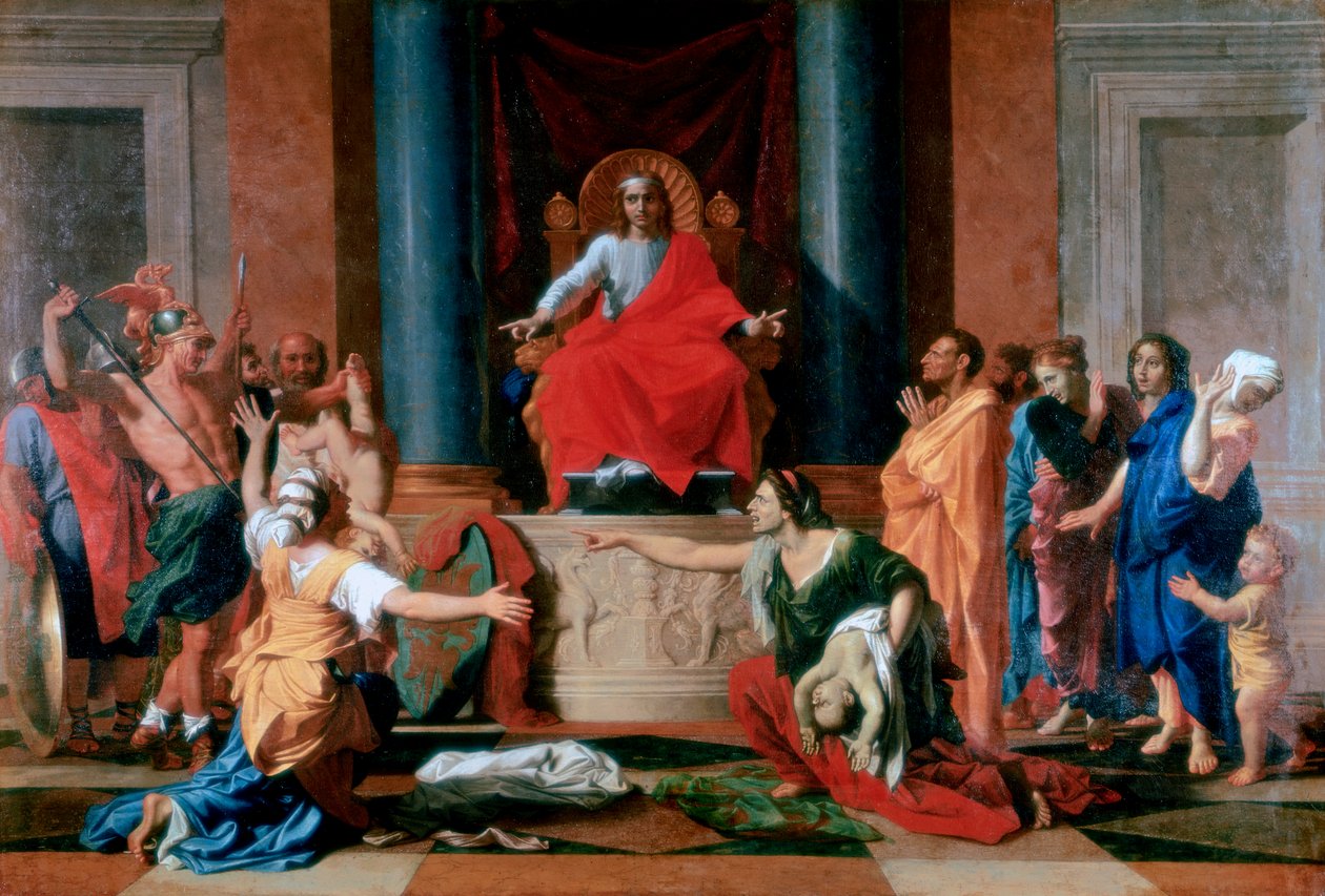 Wyrok Salomona, 1649 autorstwa Nicolas Poussin
