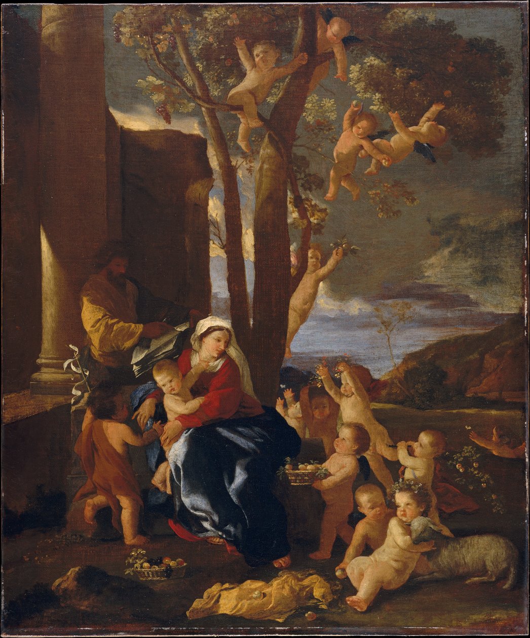 Odpoczynek podczas ucieczki do Egiptu, ok. 1627 r autorstwa Nicolas Poussin