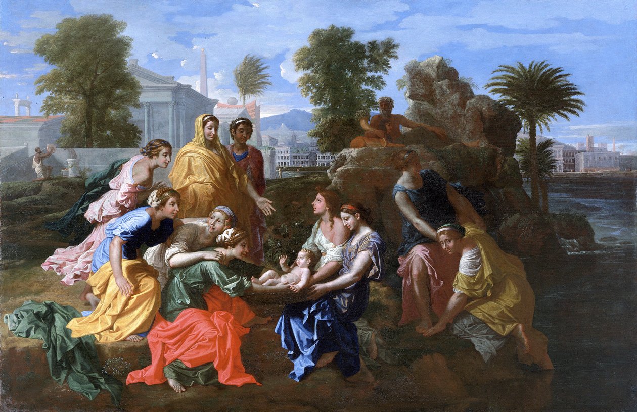 „Znalezienie Mojżesza”, 1651 autorstwa Nicolas Poussin
