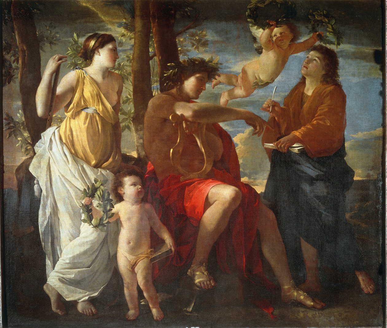 Inspiracja poety - olej na płótnie autorstwa Nicolas Poussin