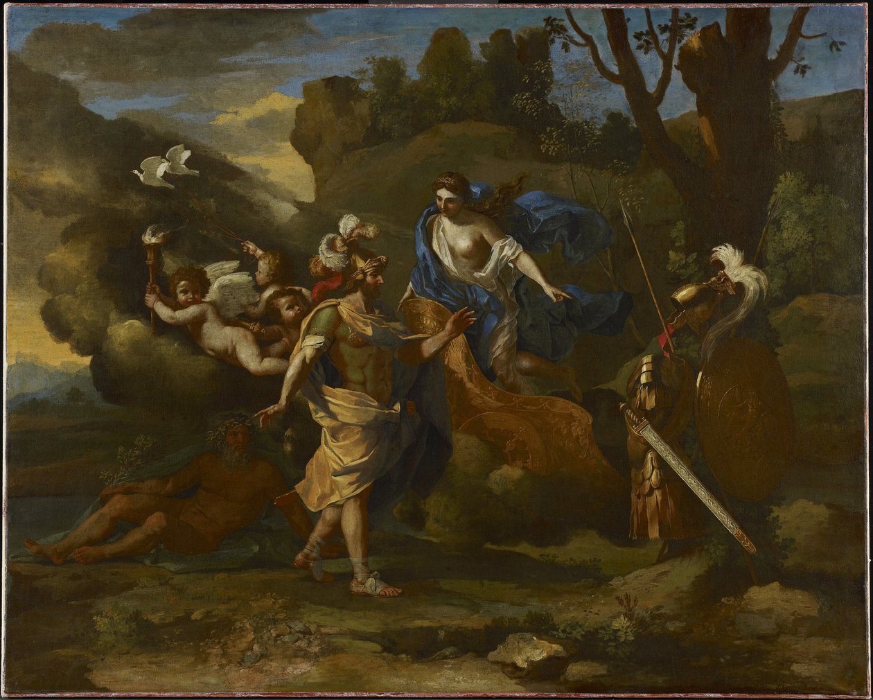 Wenus, Matka Eneasza, przedstawiająca mu broń wykutą przez Wulkana, ok. 1635 (olej na płótnie) autorstwa Nicolas Poussin