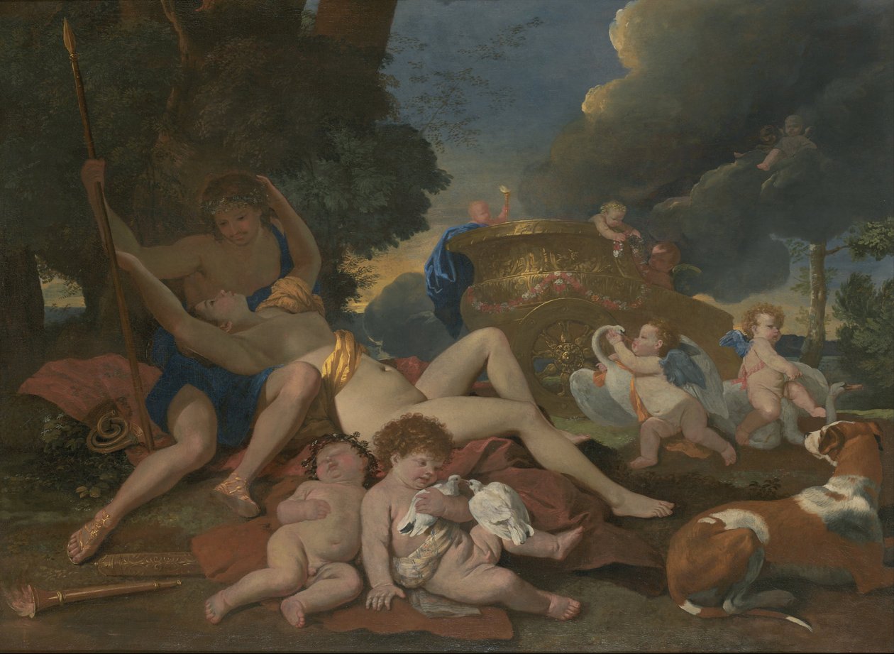 Wenus i Adonis autorstwa Nicolas Poussin
