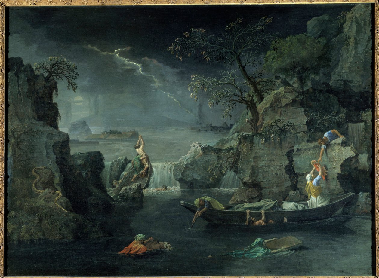 Zima lub potop. Obraz Nicolasa Poussina (1594-1665), ok. 1660-1664. Olej na płótnie. Wymiary: 1,18 x 1,60m. autorstwa Nicolas Poussin