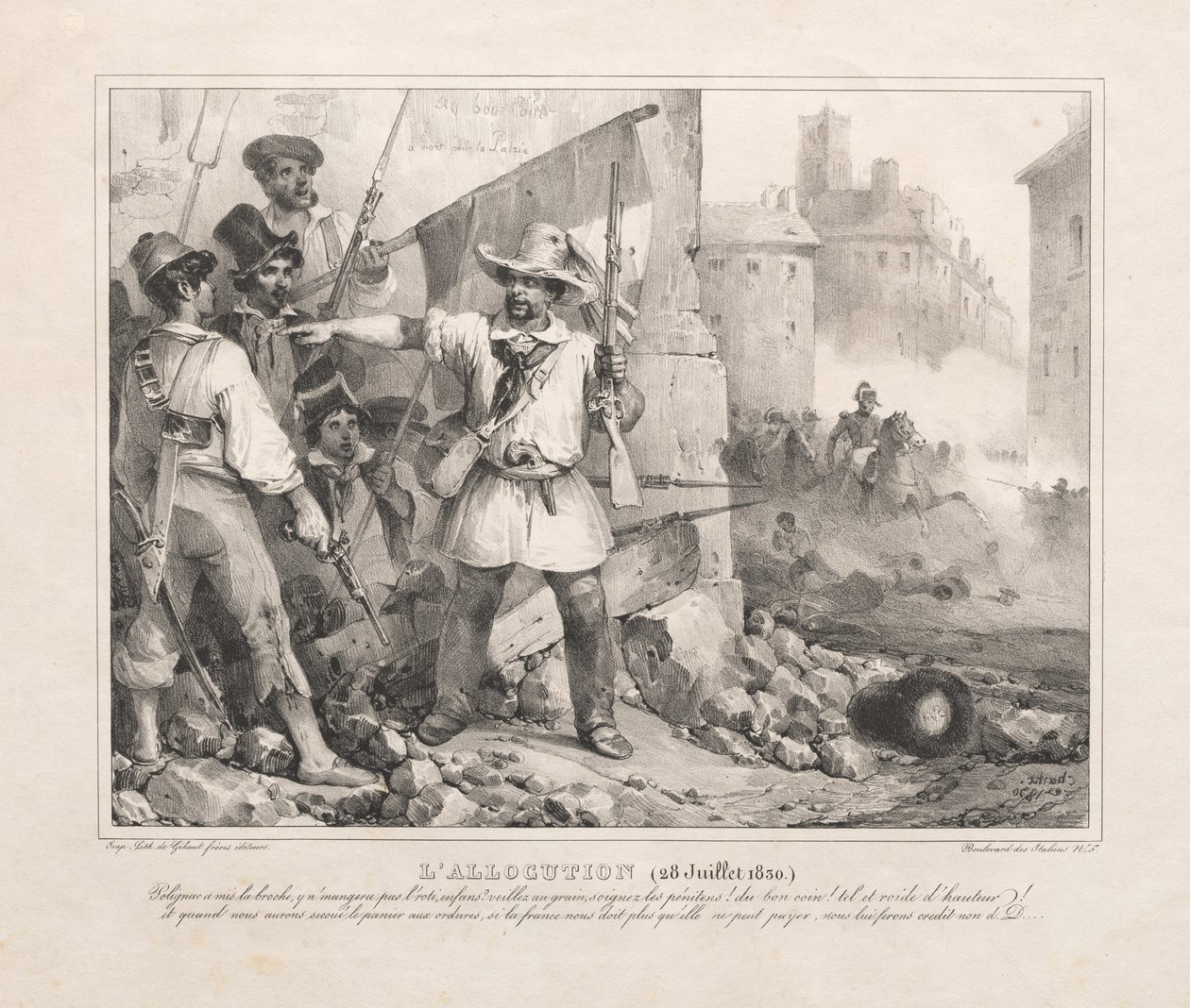 Przemówienie 28 lipca 1830, 1830. autorstwa Nicolas Toussaint Charlet