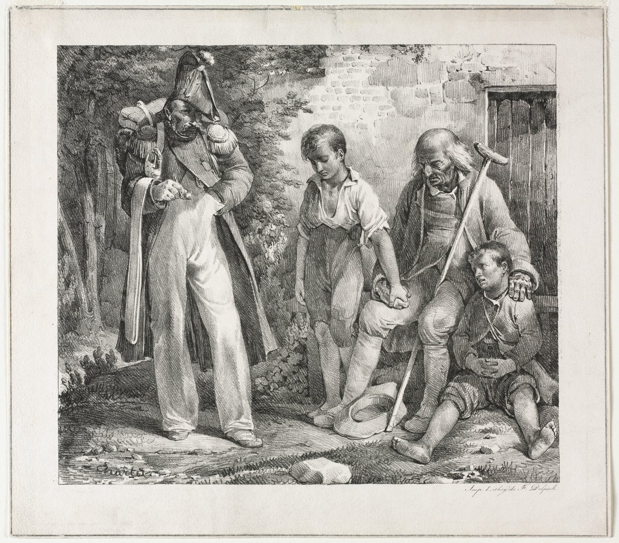 Błagając o jałmużnę autorstwa Nicolas Toussaint Charlet