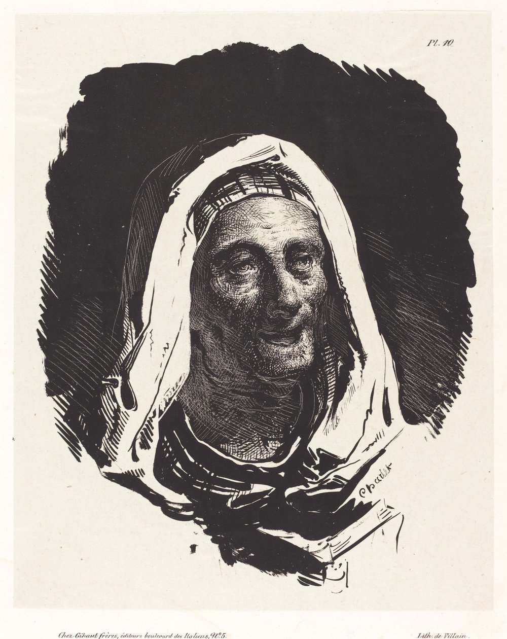 Głowa starej kobiety autorstwa Nicolas Toussaint Charlet