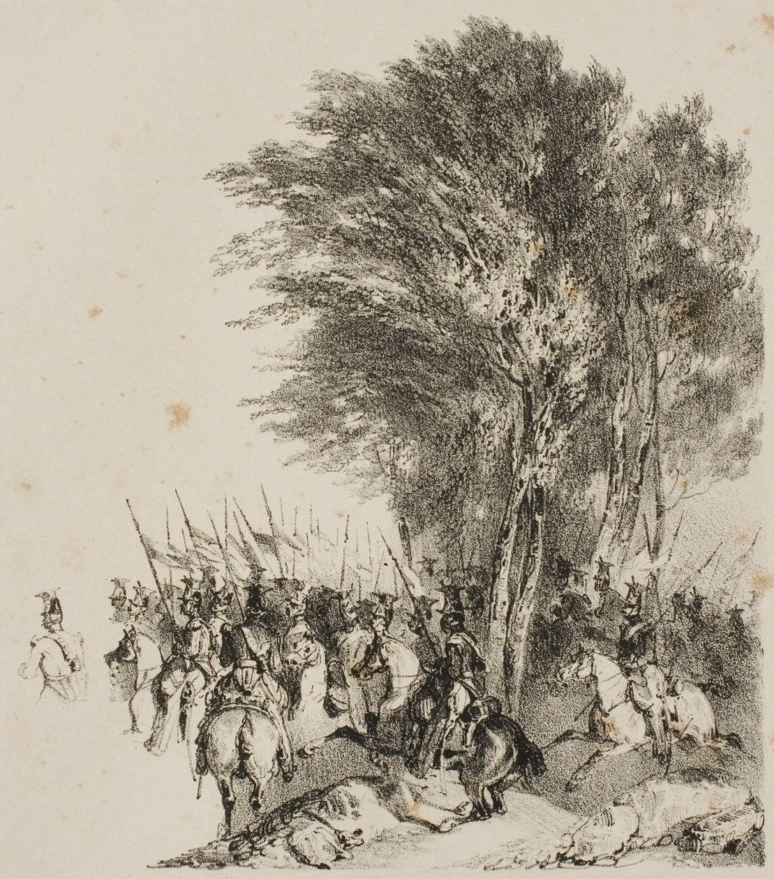 Ułani w marcu autorstwa Nicolas Toussaint Charlet