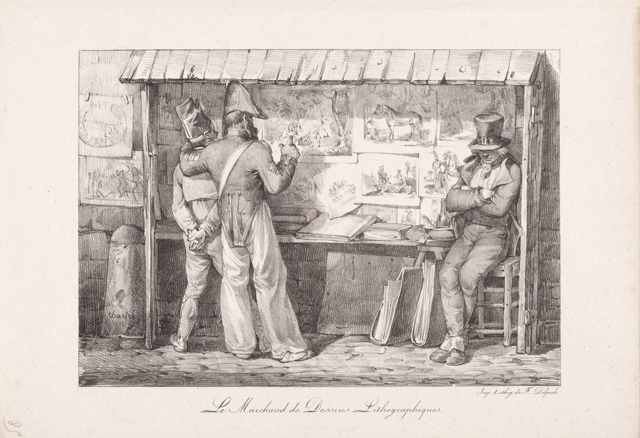 Sprzedawca litografii autorstwa Nicolas Toussaint Charlet