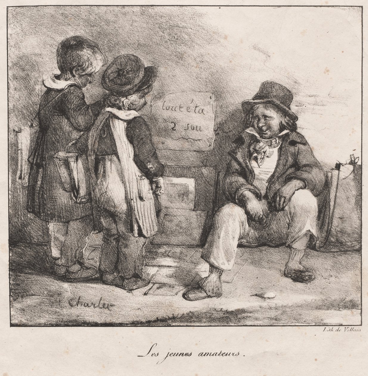 Szkicownik dla małych dzieci: Młodzi amatorzy, 1822. autorstwa Nicolas Toussaint Charlet