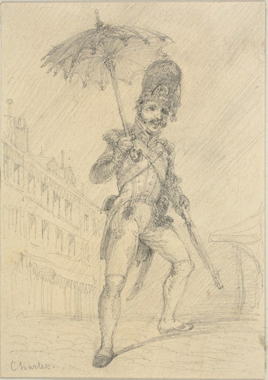 Żołnierz trzymający parasolkę autorstwa Nicolas Toussaint Charlet
