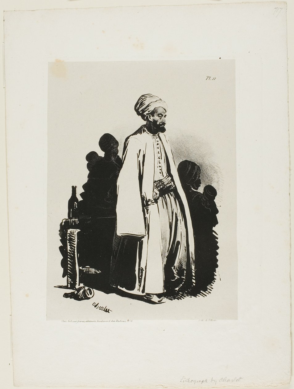 Stojący Turk, płyta jedenasta z Ink Sketches Charlet autorstwa Nicolas Toussaint Charlet