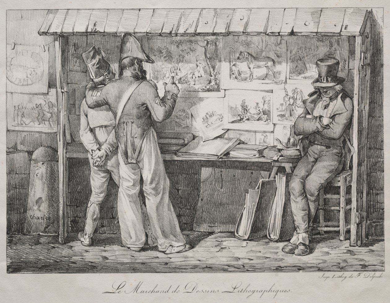 Sprzedawca litografii autorstwa Nicolas Toussaint Charlet
