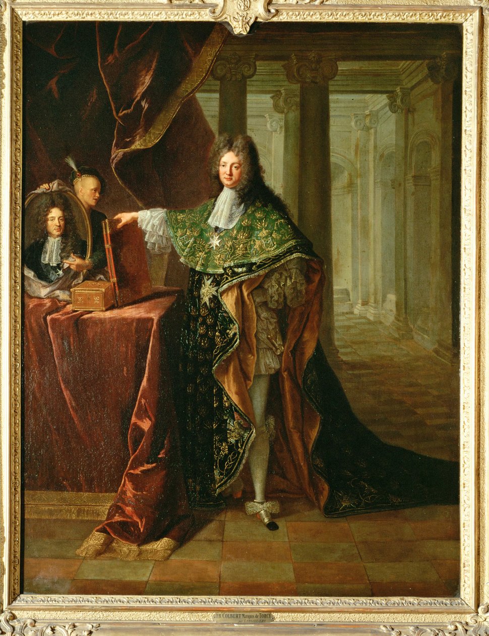 Jean-Baptiste Colbert, markiz de Torcy, bratanek wielkiego Colberta; minister i dyplomata w służbie Ludwika XIV ... (obraz na płótnie) autorstwa Nicolas de Largillière