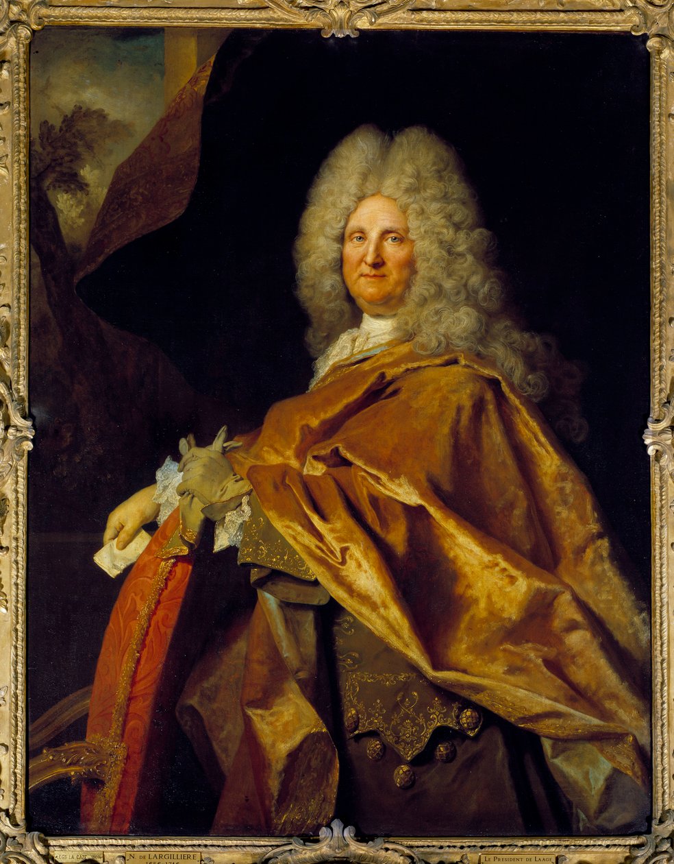 Portret mężczyzny (Jacques de Laage (zrobił 1660), odbiorca rozmiarów, sekretarz króla Ludwika XV w 1718?) Obraz Nicolasa de Largilliere (1656-1746) XVIII w. Niedz. 1,39x1,07 m² autorstwa Nicolas de Largillière
