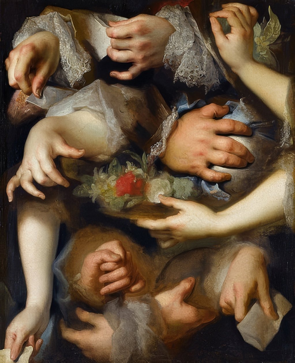 Badanie rąk. Około 1715 autorstwa Nicolas de Largillière