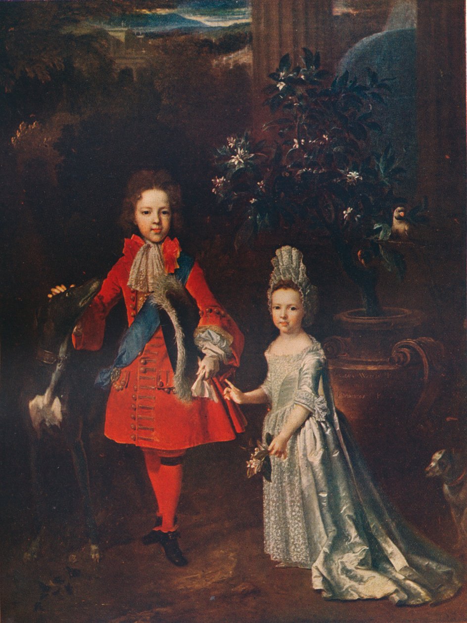 James Francis Edward Stuart 1688-1765, Louisa Maria Teresa Stuart 1692-1712, 1695, 1911 autorstwa Nicolas de Largillière