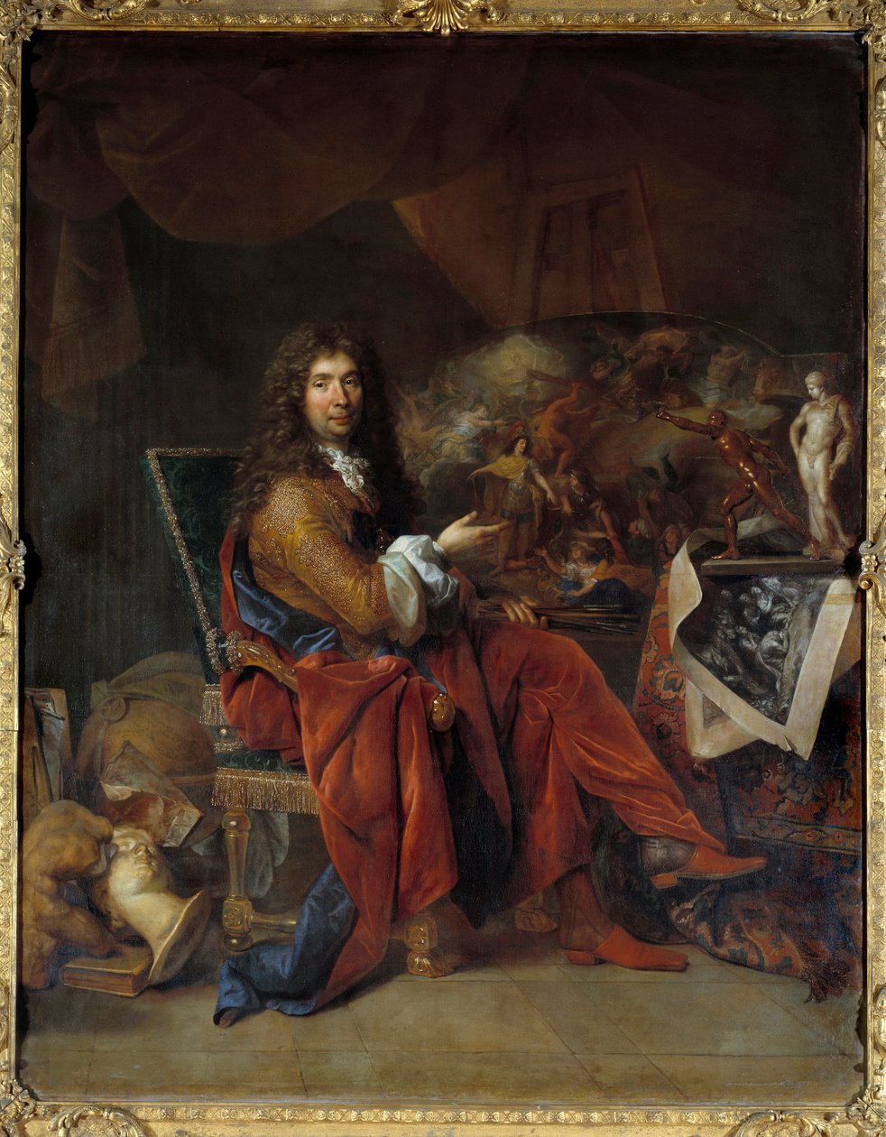 Portret Charlesa Lebruna (Le Brun) (1619-1690), pierwszego malarza króla Ludwika XIV Obraz Nicolasa de Largilliere (1656-1746) wym. 2,32x1,81m. Paryż. Muzeum w Luwrze autorstwa Nicolas de Largillière