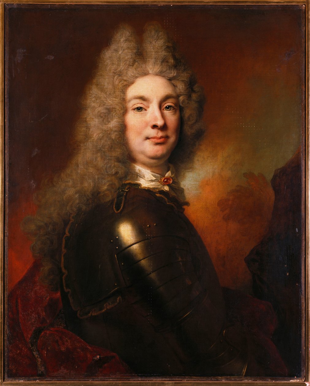 Portret szlachcica w zbroi, w czerwonym płaszczu autorstwa Nicolas de Largillière