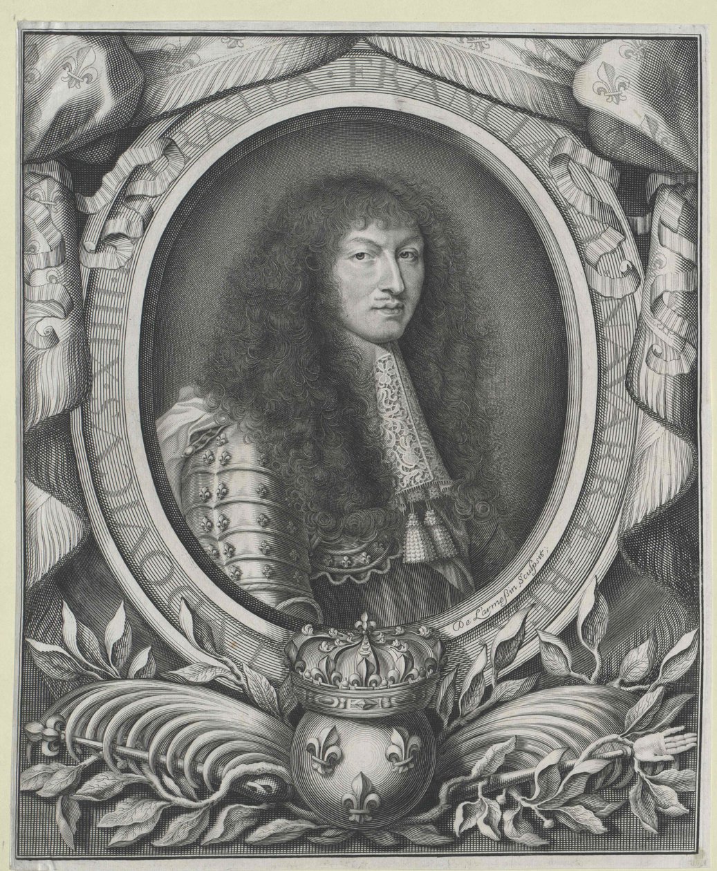 Król Francji Ludwik XIV (rycina) autorstwa Nicolas de Larmessin