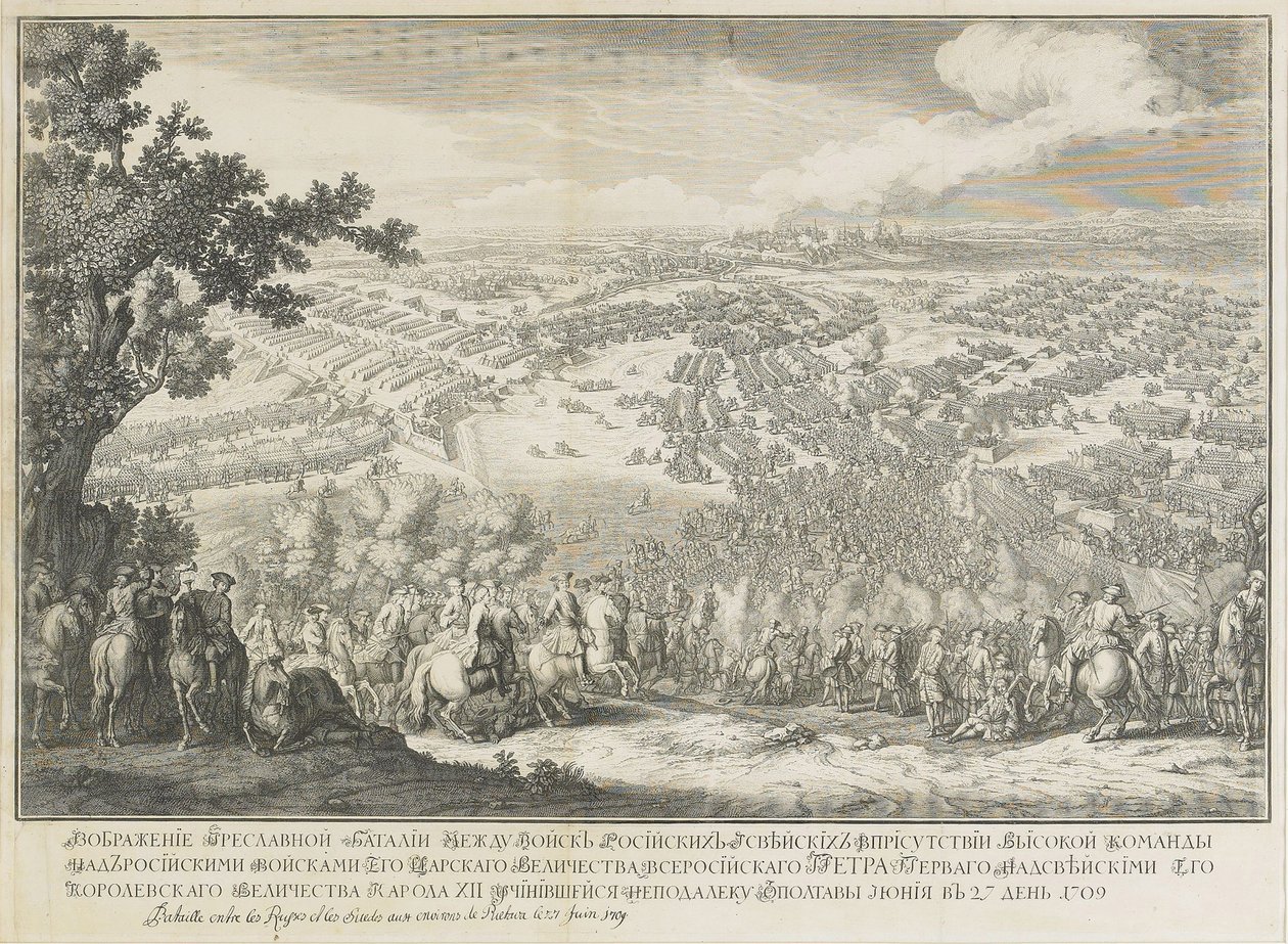 Bitwa pod Połtawą 27 czerwca 1709 r. autorstwa Nicolas de Larmessin II