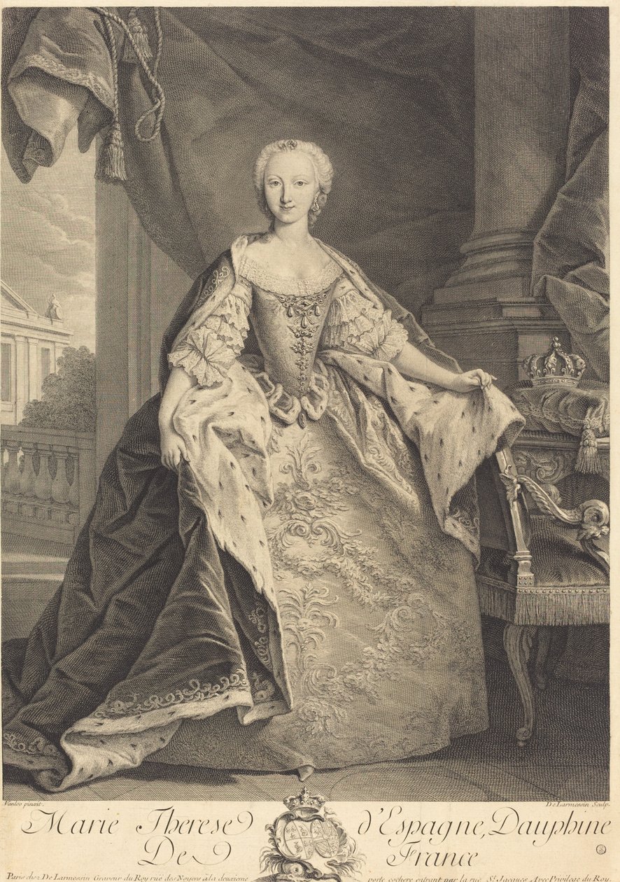 Marie Therese z Hiszpanii, Dauphine z Francji autorstwa Nicolas de Larmessin IV after Jean Baptiste Van Loo