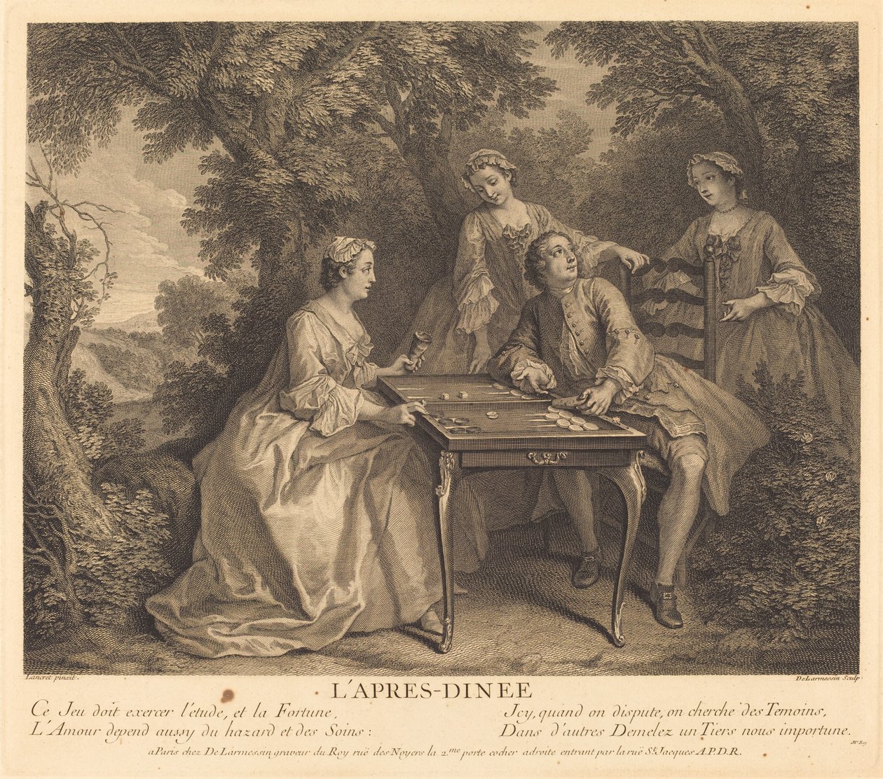 Po kolacji autorstwa Nicolas de Larmessin IV after Nicolas Lancret