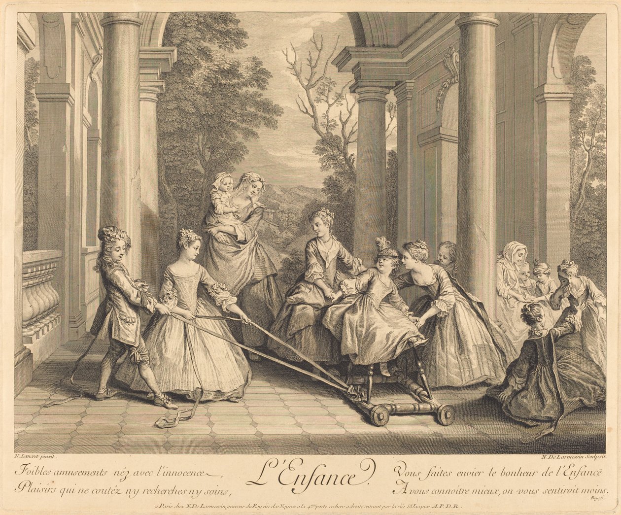 Dzieciństwo autorstwa Nicolas de Larmessin IV after Nicolas Lancret