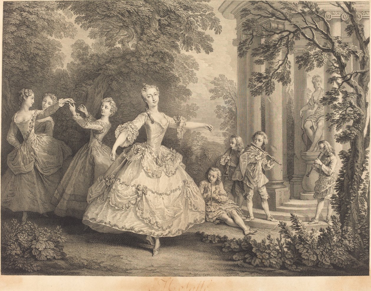 panna Hall autorstwa Nicolas de Larmessin IV after Nicolas Lancret