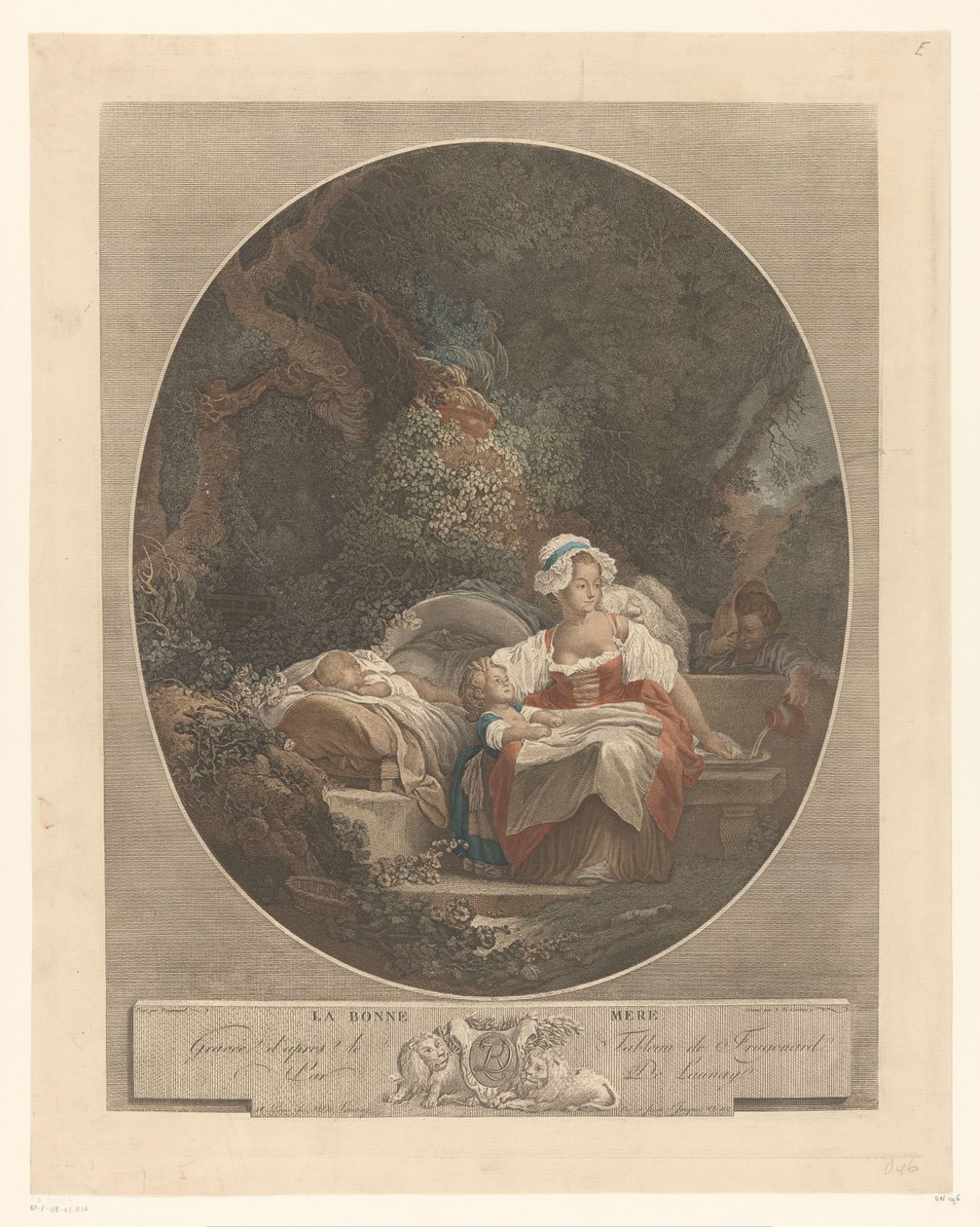 Matka z dziećmi w krajobrazie La bonne mere (tytuł na obiekcie) autorstwa Nicolas de Launay (goudsmid)