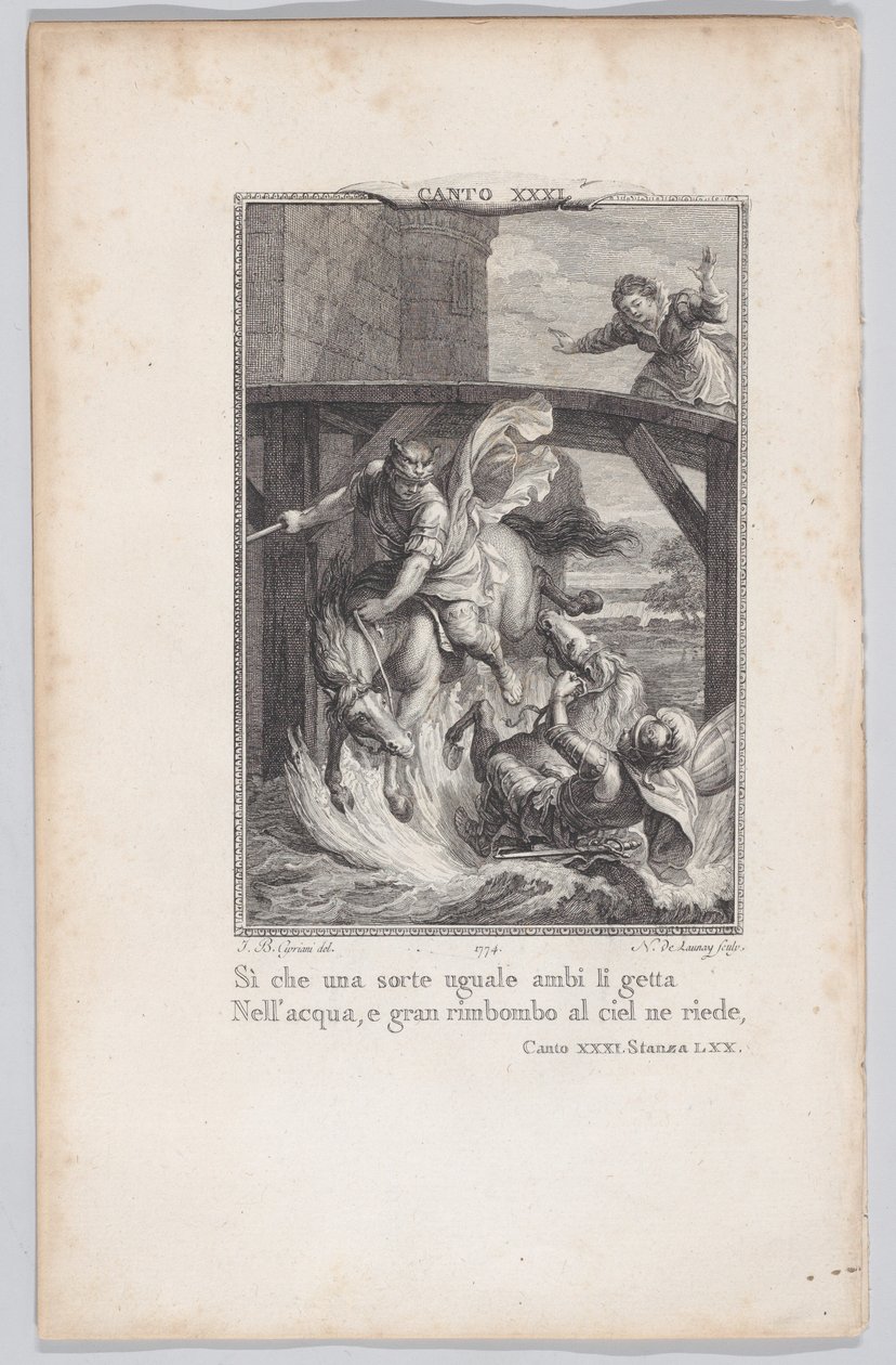 Canto 31, pokój 70, z Orlando Furioso, 1774., 1774. autorstwa Nicolas de Launay