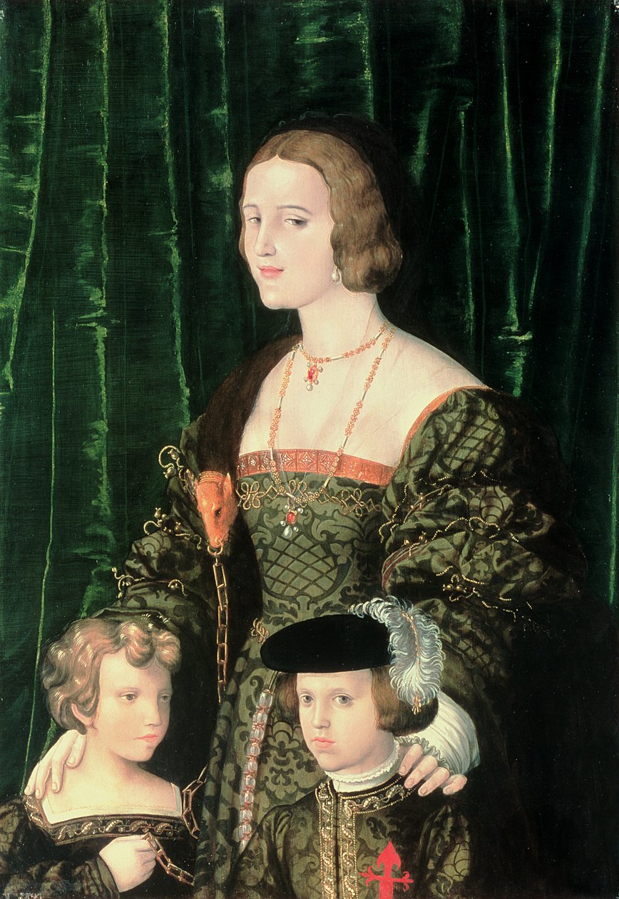 Joanna Szalona Kastylii (1479-1555), młody Karol V (1500-58) i jego siostra autorstwa Nicolaus Alexander Mair von Landshut