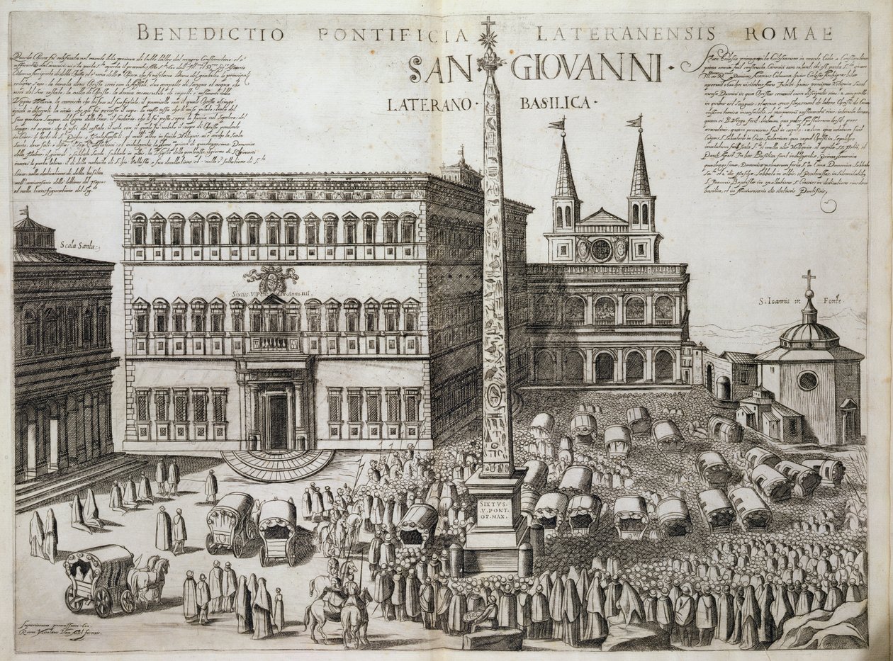 Poświęcenie obelisku przed bazyliką San Giovanni Laterano w Rzymie w latach 1588, 1600 (zob. także 193205) autorstwa Nicolaus van Aelst