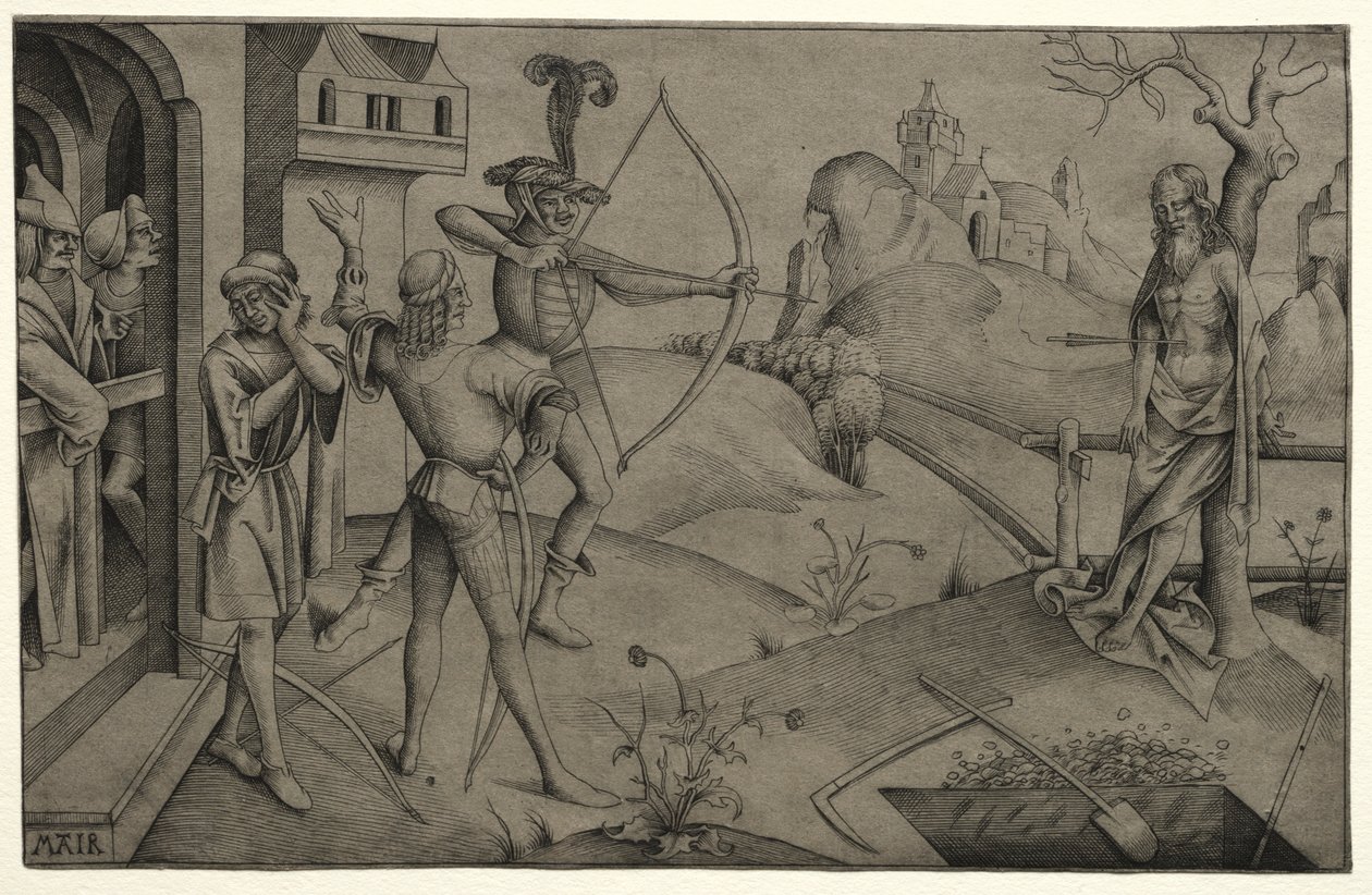 Kings Sons strzelający do ciała zmarłych ojców, 1495-1504. autorstwa Nicolaus Alexander Mair von Landshut