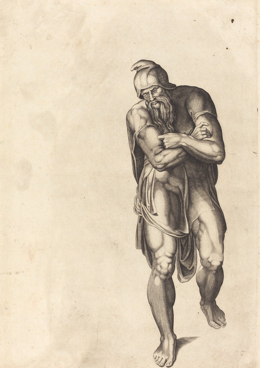 Kroczący mężczyzna autorstwa Nicolaus Beatrizet after Michelangelo