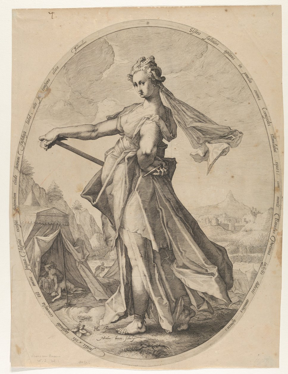 Jahel z Bohaterów i Bohaterek Starego Testamentu, ca. 1597., ok. 1597. 1597. autorstwa Nicolaus Braeu