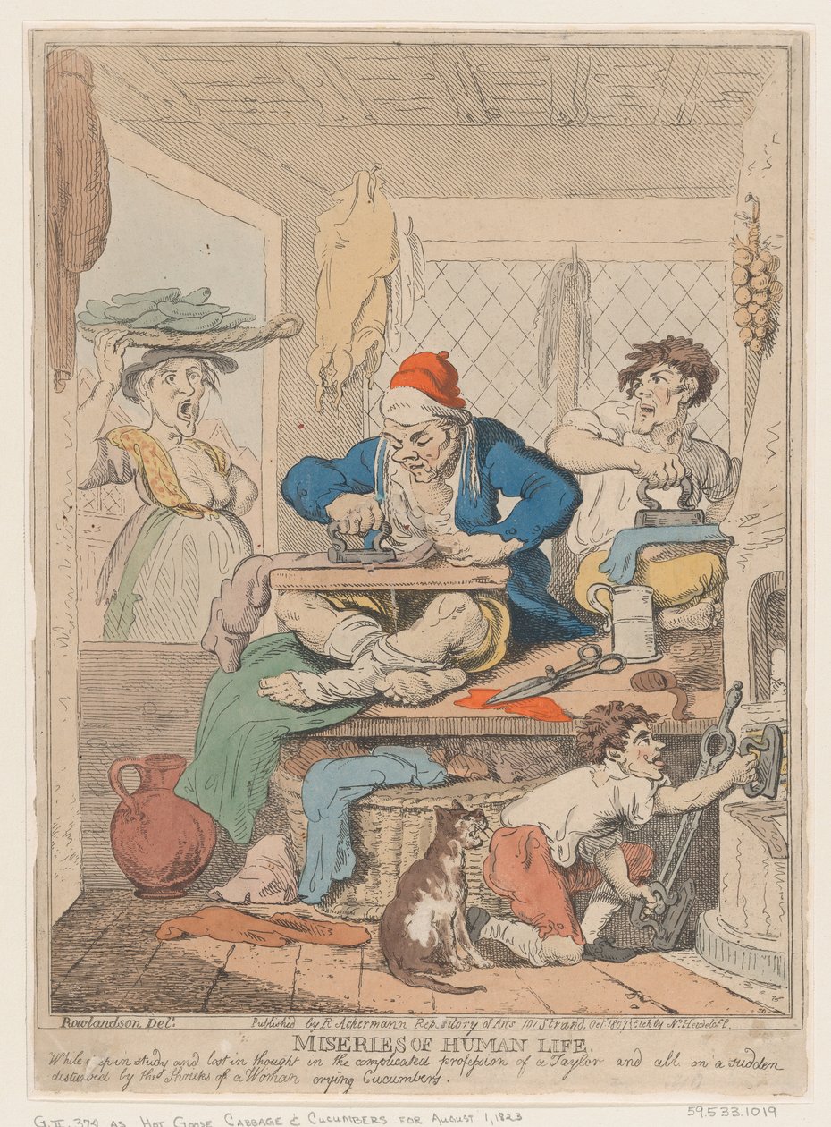 Miseries of Human Life: podczas głębokiego studiowania i zagubienia w myślach w skomplikowanych…, październik 1807. autorstwa Nicolaus Heideloff