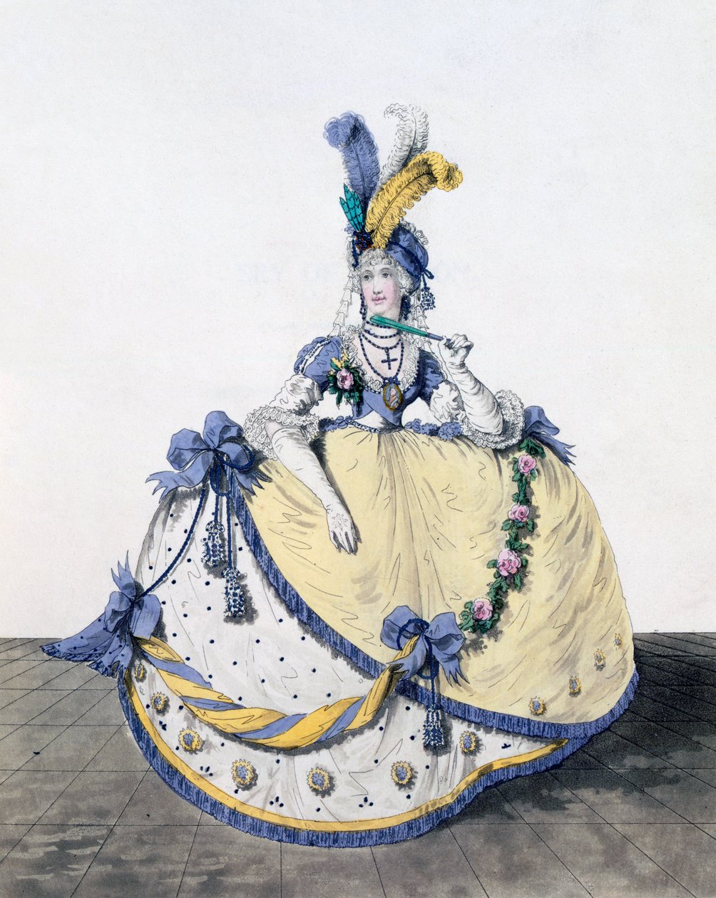 Suknia dworska, rys. 106 z "Galerii mody", 1797 r. autorstwa Nicolaus von Heideloff