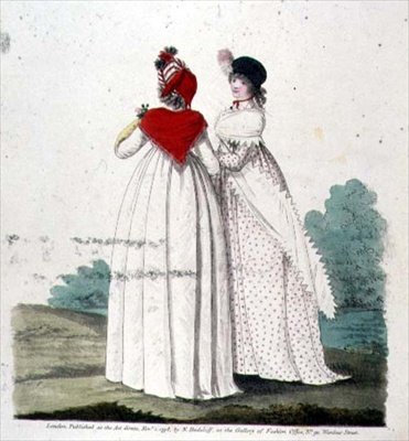 Dwie sukienki z krynoliny z „Galerii Mody” N. Heideloff autorstwa Nicolaus von Heideloff