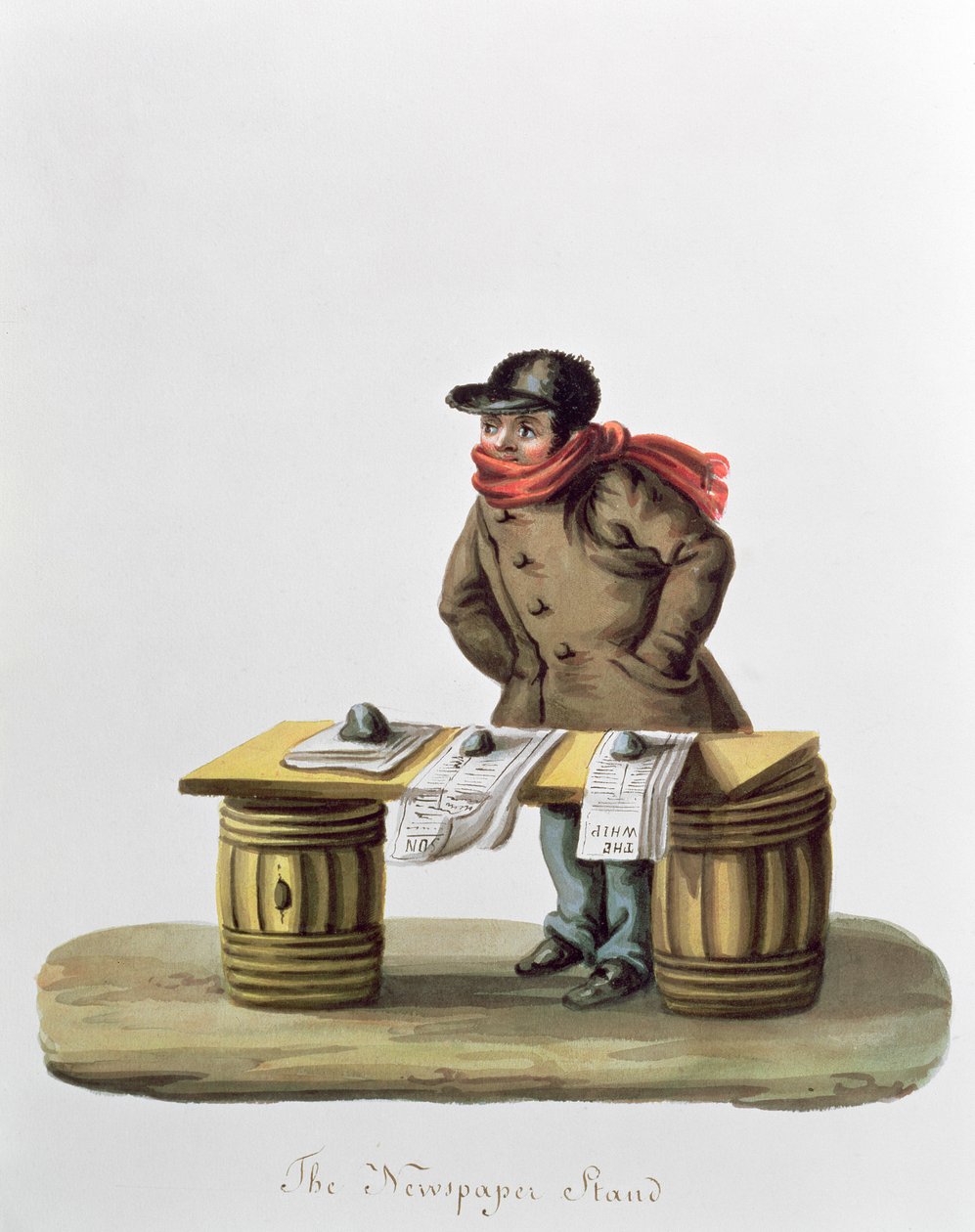 Stoisko z gazetami, ok. 1840-44 autorstwa Nicolino Calyo