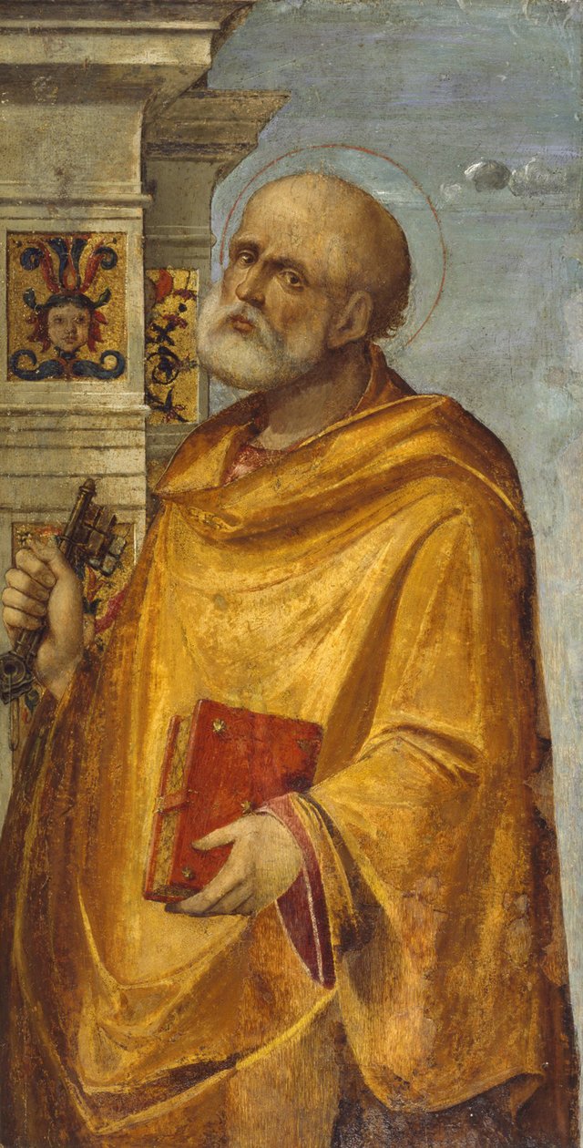 Tryptyk Panel ze Świętym Piotrem, 1490-1500 autorstwa Nicolo Rondinelli
