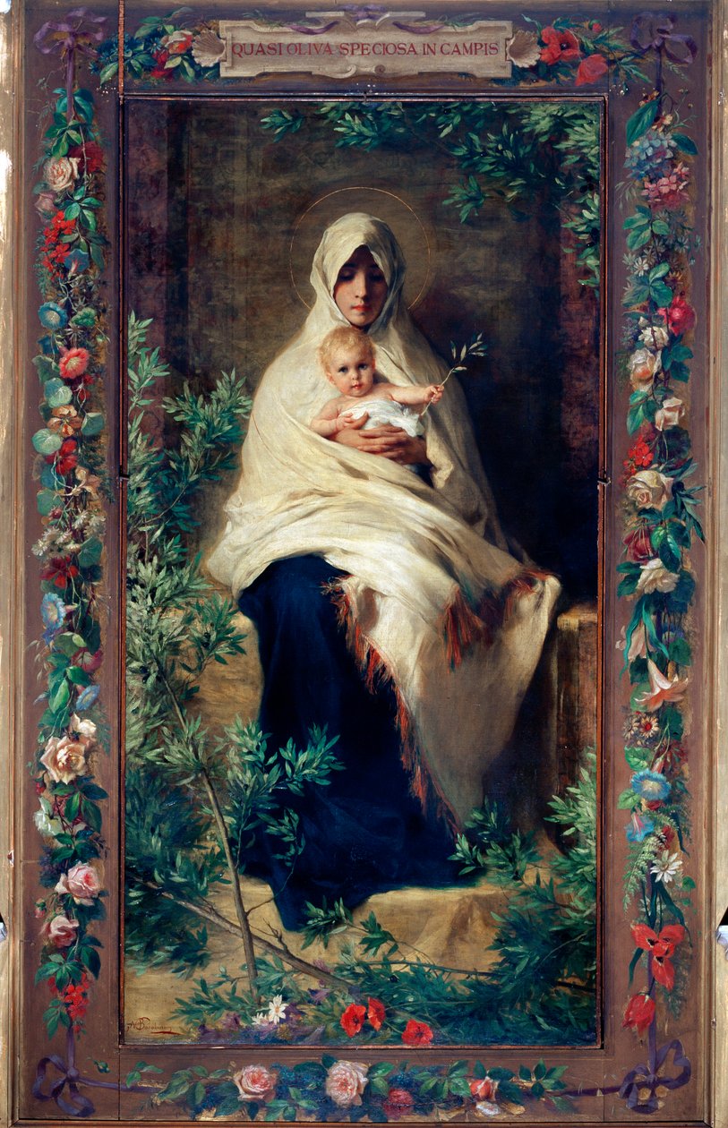 Matka Boska z Drzewa Oliwnego Obraz Niccolo Barabino (1832-1891) Geny XIX w., kościół Santa Maria della Cella autorstwa Nicolo Barabino