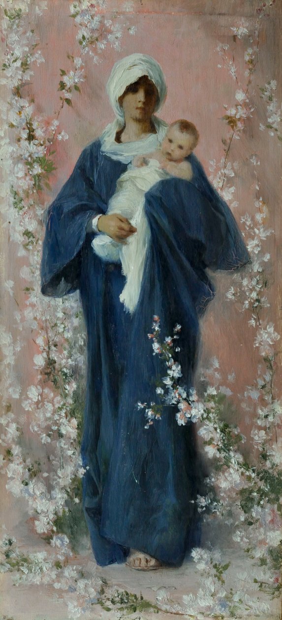 Wiosenna Madonna (olej na desce) autorstwa Nicolo Barabino
