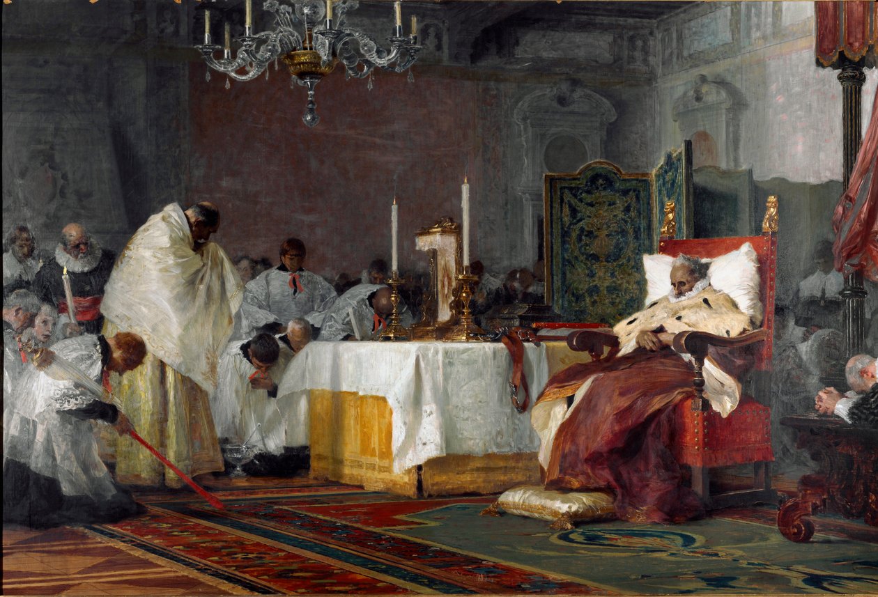 Ostatnie chwile Charles-Emmanuel (Charles Emmanuel) I Sabaudczyk (1562-1630) Obraz Niccolo Barabino (1832-1891) 1891 Genes Galleria d