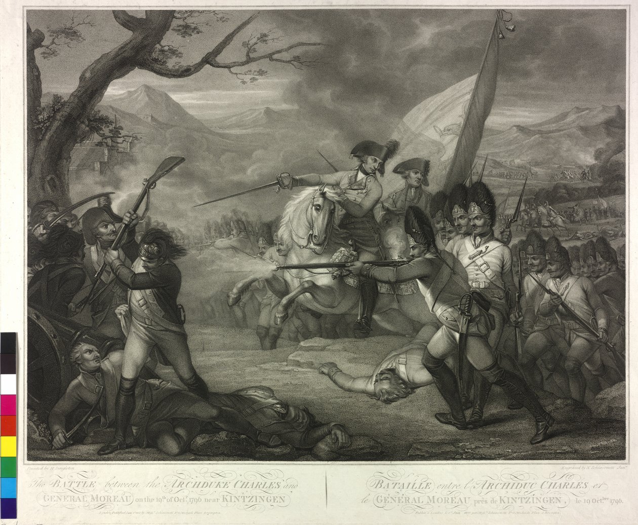 19.10.1796 r. arcyksiążę Karol w bitwie pod Emmendingen autorstwa Nicolo Schiavonetti