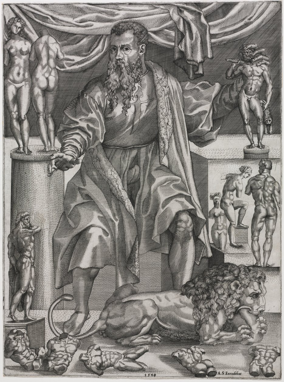 Portret Baccio Bandinelli z lwem autorstwa Nicolo della Casa