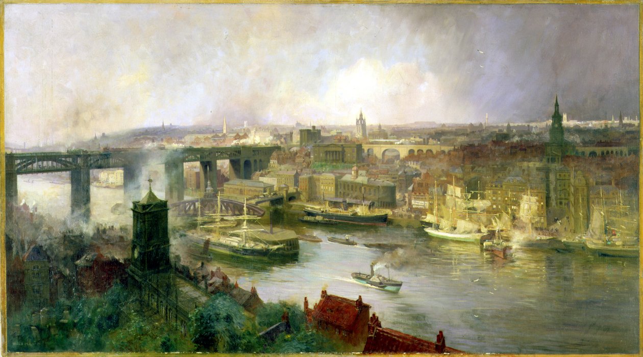 Newcastle upon Tyne z Gateshead, 1895 r autorstwa Niels Moller Lund