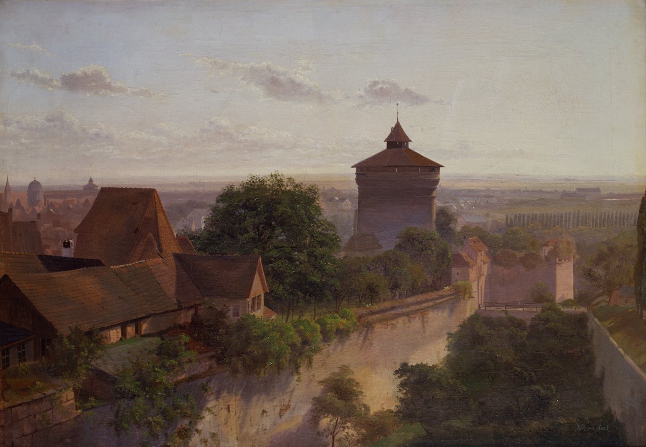 Heidenturm, Norymberga (olej na płótnie) autorstwa Niels Anders Bredal